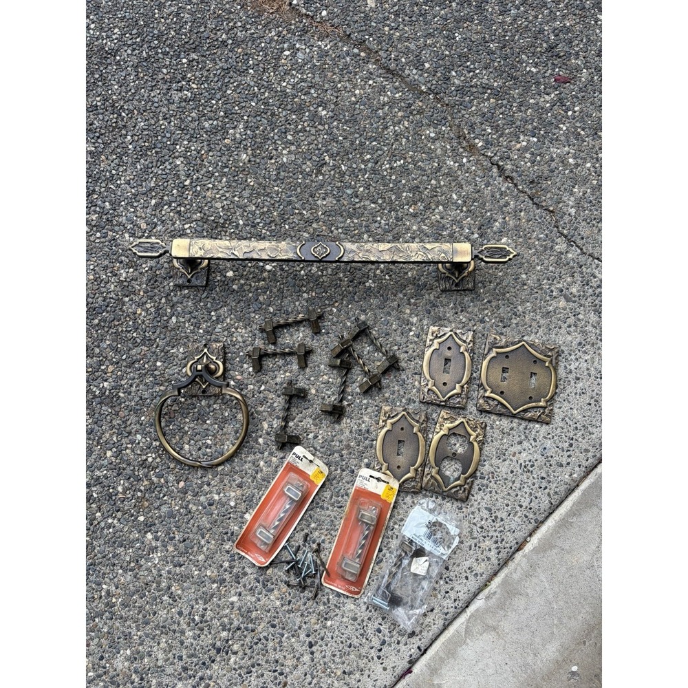 Vintage JB California Styled  Towel Rings & Hooks Outlet Covers Handles LOT